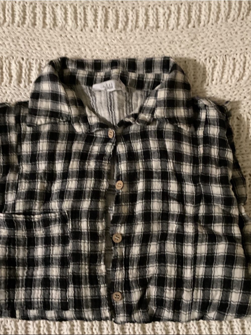 Talulah Black and White Plaid Shirt